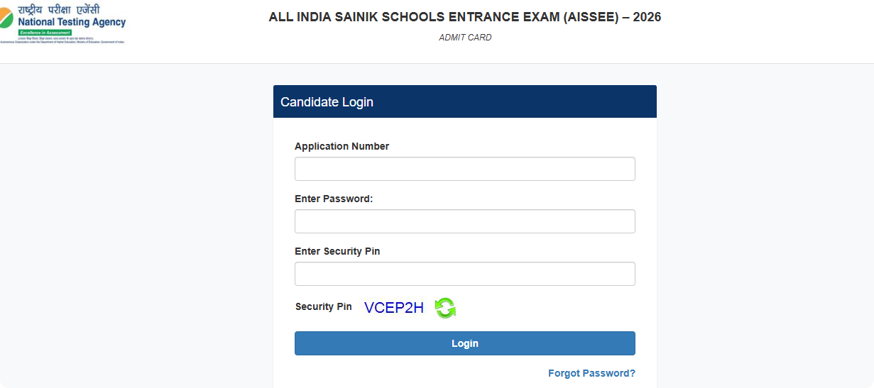all India sink schools entrance exams [AISSEE] -2026 admit cards are released